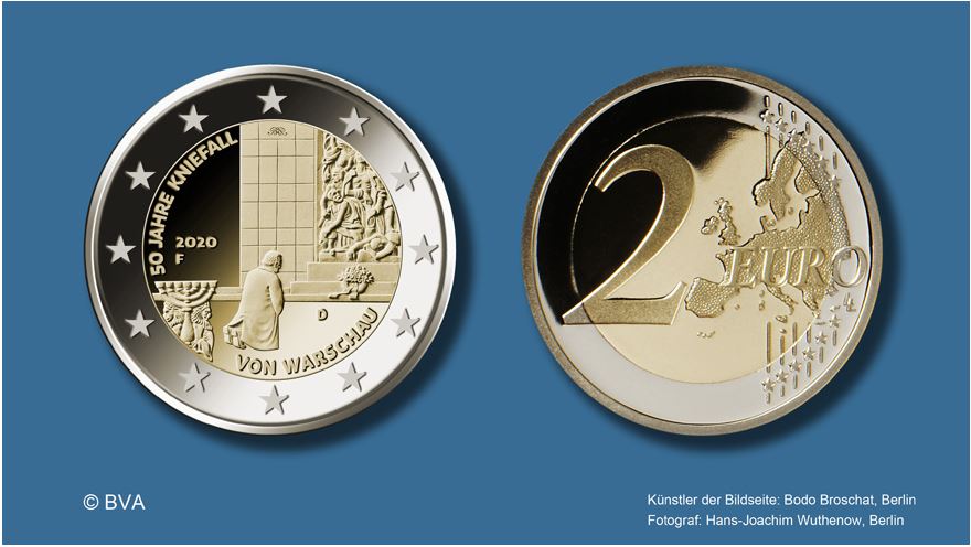2 Euro Münze 50 Jahre Kniefall Von Warschau Wert Fehlprägung 50 Jahre Kniefall von Warschau - Demokratiegeschichten