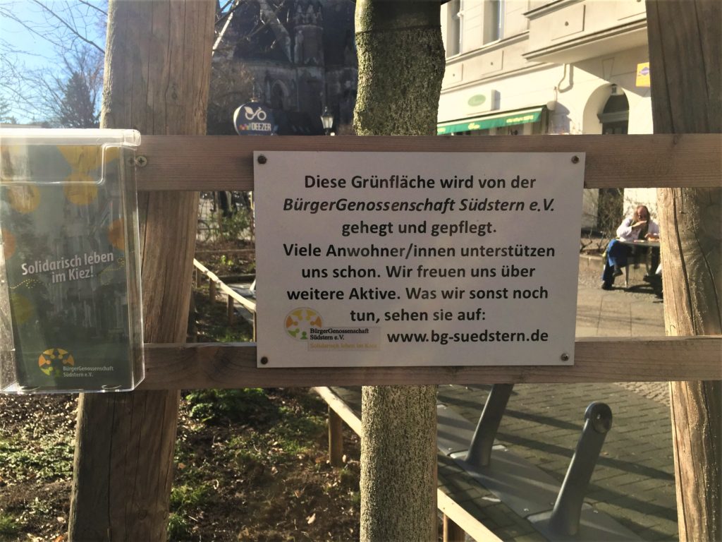 Foto von einem Schild einer Bürgerinitiative in Berlin mit einer geschlechtergerechten Sprachfrom